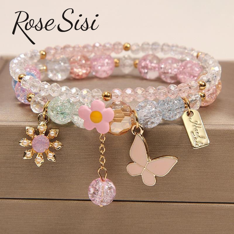 Rose sisi new style crystal bracelet female Korean style student Crystal transfer bracelet for women friend friendship jewelry