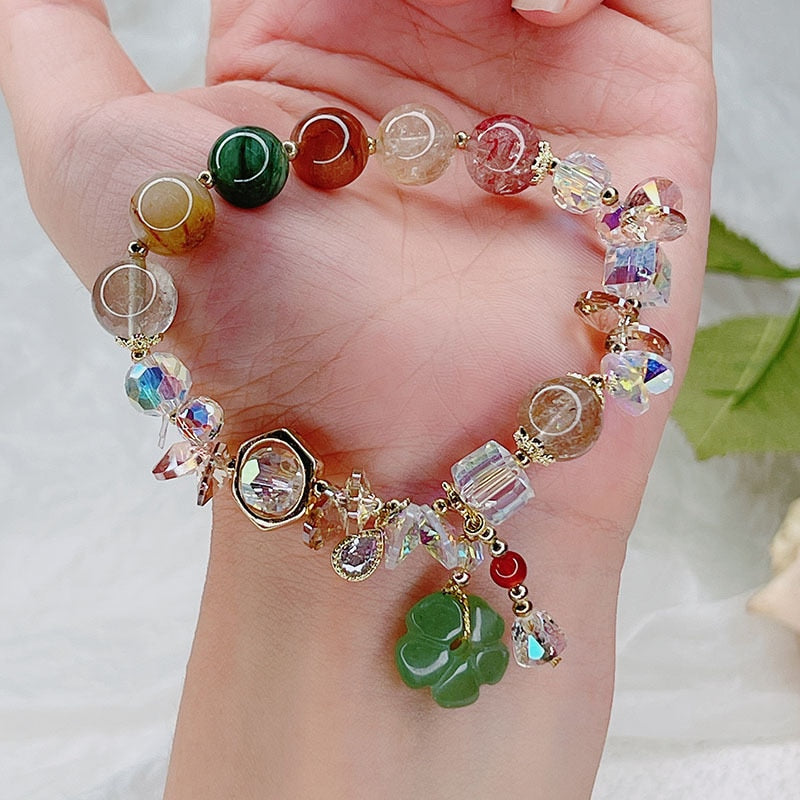 Korean style micro-inlaid crystal bracelet women's браслеты на руку love retro ethnic style bracelet bijoux pulsera браслет